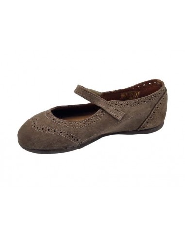 Merceditas de serraje con botón para...