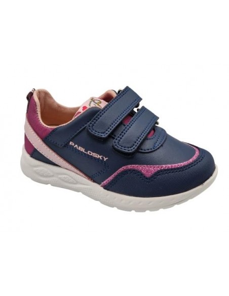 Zapatillas deportivas para niñas, marca Pablosky en color marino