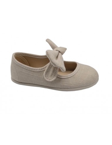 Merceditas de lino y tela para niñas,...