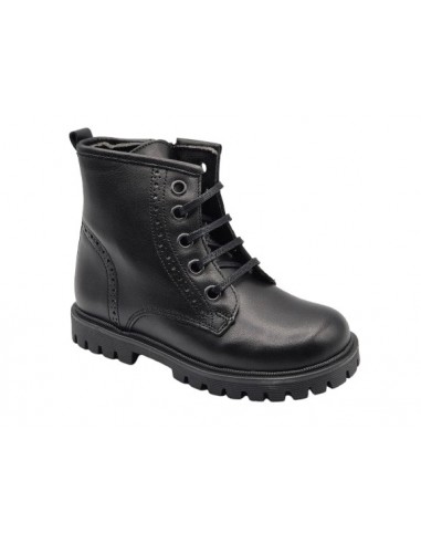 Botin de piel con cremallera para...