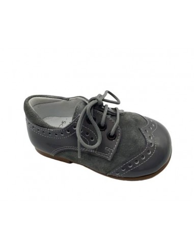 Zapatos blucher combinadoa ante y...